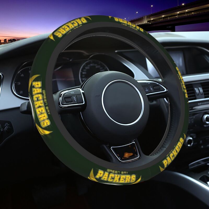 Green Bay Packers Printed breathable elastic steering wheel cover anti slip cover