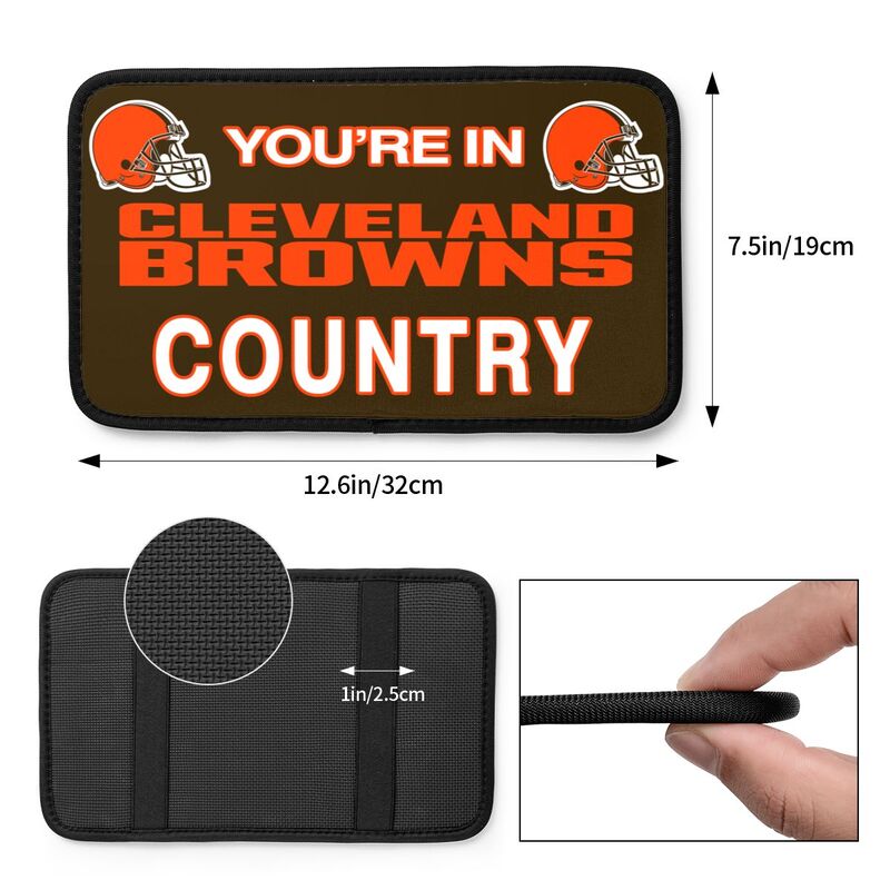 Cleveland Browns Printed car armrest box pad elbow support pad