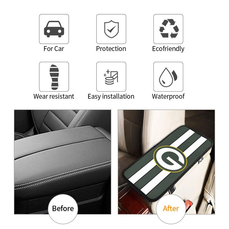 Green Bay Packers1 Printed car armrest box pad anti-abrasion pad