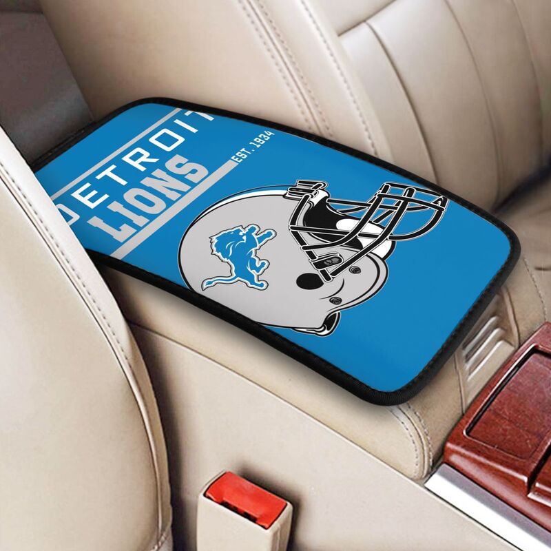 Detroit Lions Print car armrest box cushion armrest protective cover
