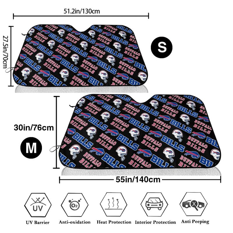 Buffalo Bills 3 Printed suitable for front Car windshield sunshades Car windshield sunshades