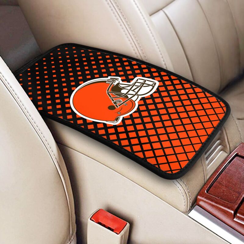 Cleveland Browns Car handrail box cushion Personalized printed car armrest cover