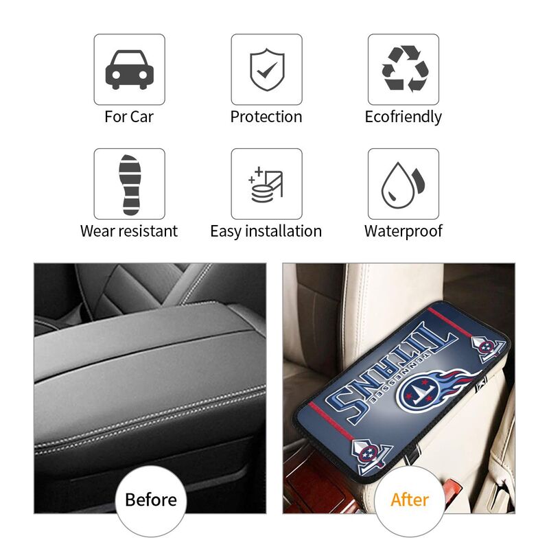 Car armrest box pad Tennessee Titans2 Printed central armrest box pad anti slip pad