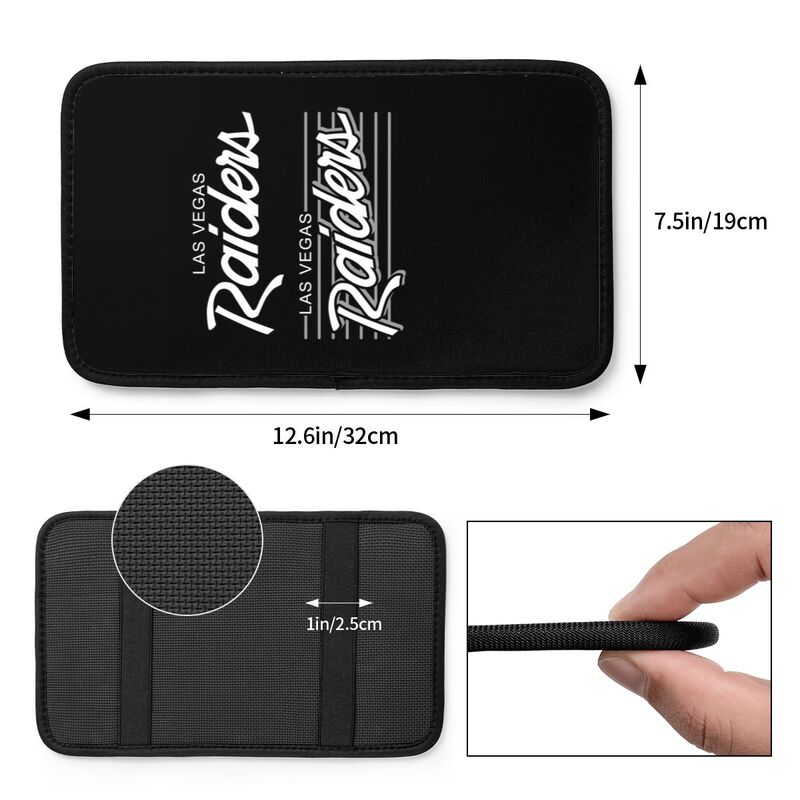 Car armrest box pad Las Vegas Raiders6 Printed central armrest box pad anti slip pad