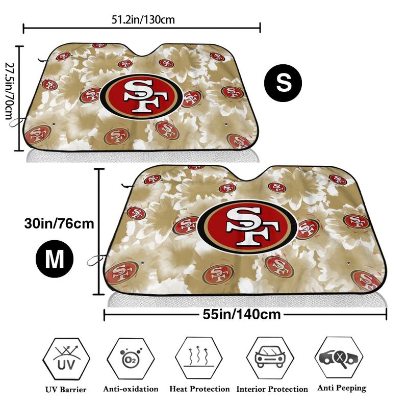 San Francisco 49ers Printed multi size car front windshield sunshade car windshield sunshade
