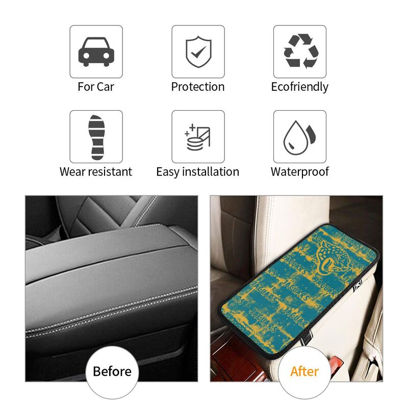 Jacksonville Jaguars print Car armrest box protective cover car center console armrest pad