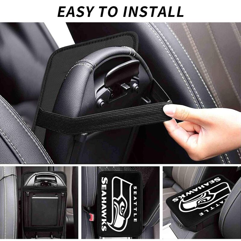 Car armrest box pad Seattle Seahawks 3 Printed center armrest box pad protective pad