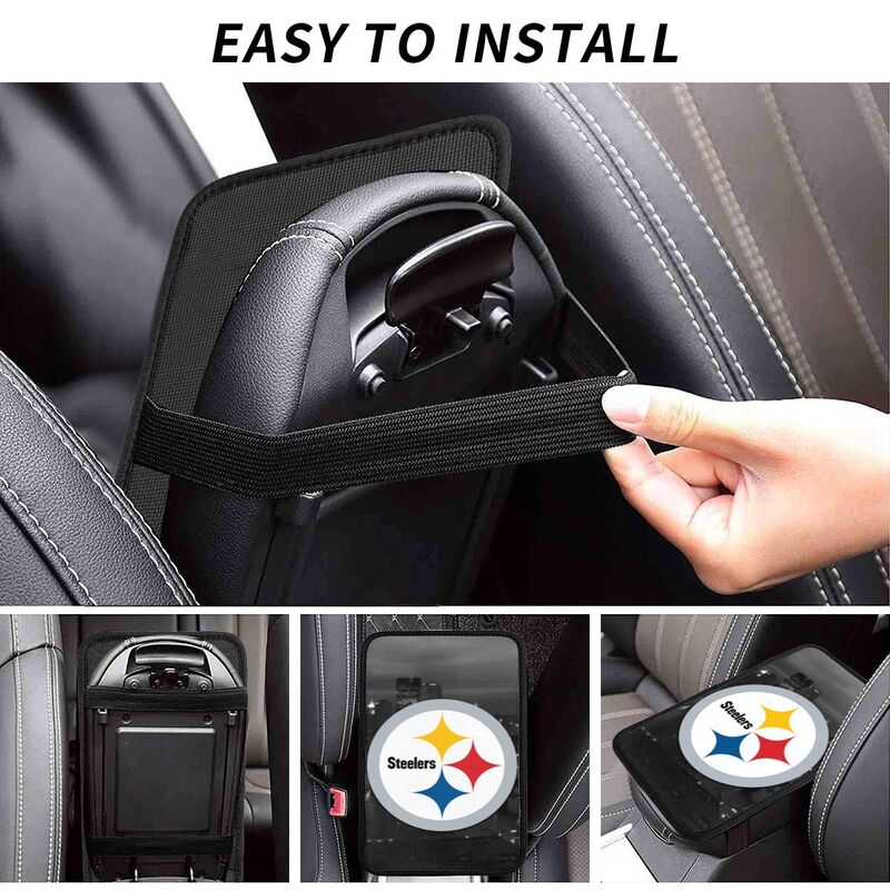 Car armrest box pad Pittsburgh Steelers 7 Printed central armrest box pad protective pad