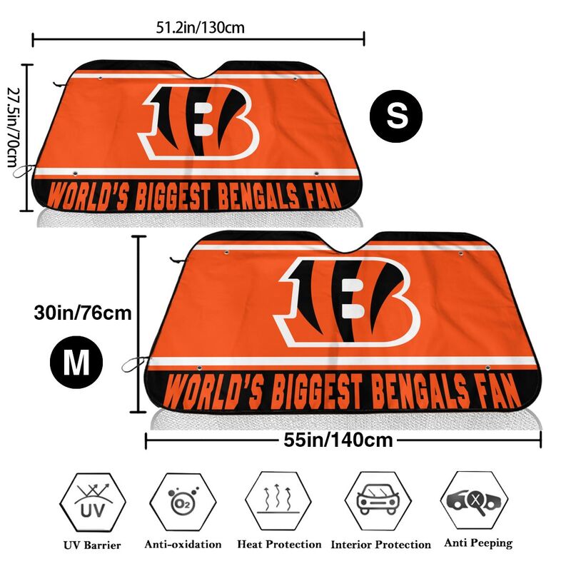 Cincinnati Bengals Printing is suitable for car front windshield sunshades Car windshield sunshades