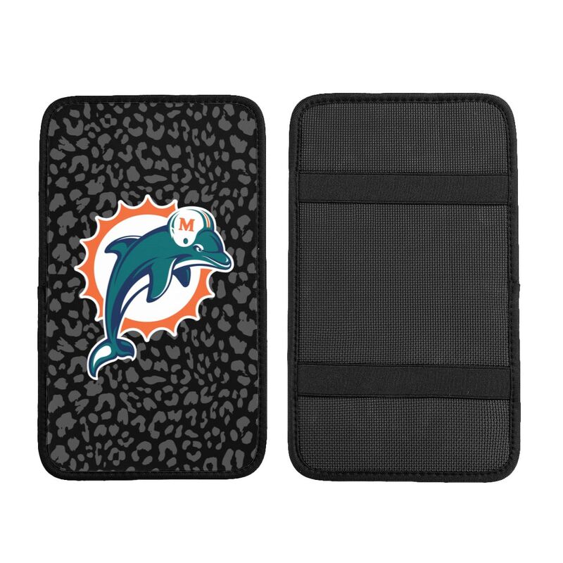 Miami Dolphins 3 print Car handrail box cushion Personalized car armrest cover