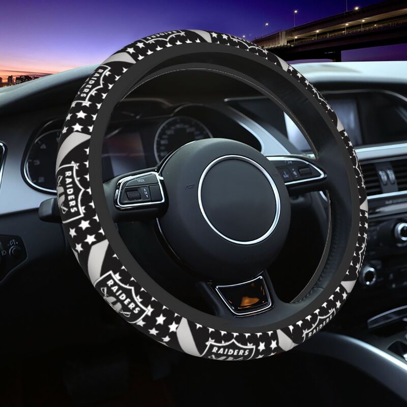 Las Vegas Raiders Printed elastic steering wheel cover car steering wheel protective cover