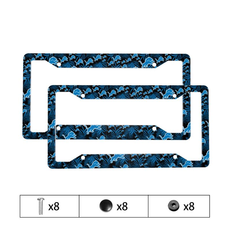 Detroit Lions Print Car license plate frame four hole license plate holder (one pair)