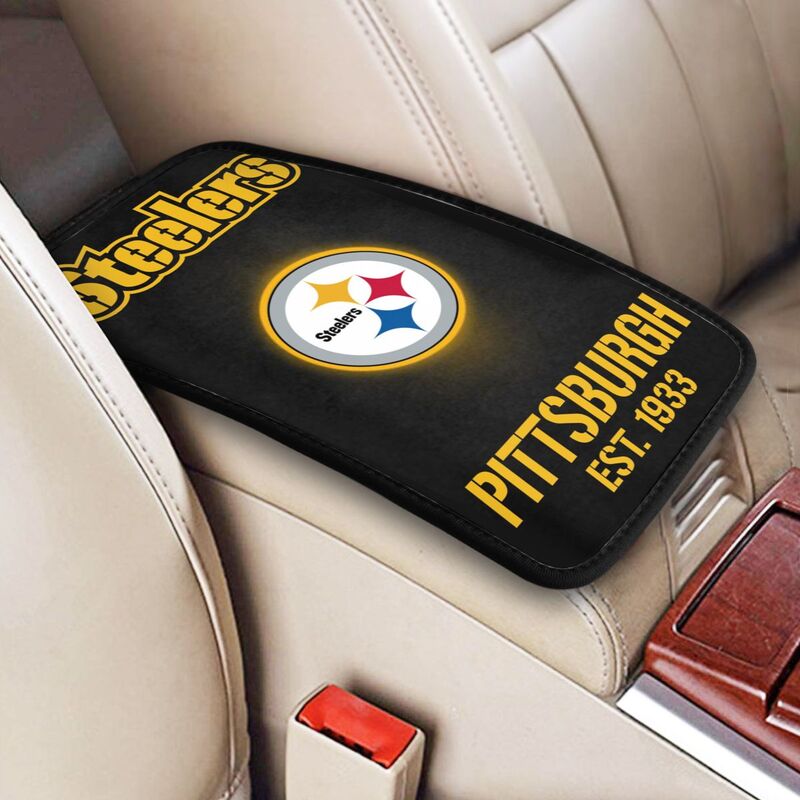 Car armrest box pad Pittsburgh Steelers 2 Printed central armrest box cushion protective pad