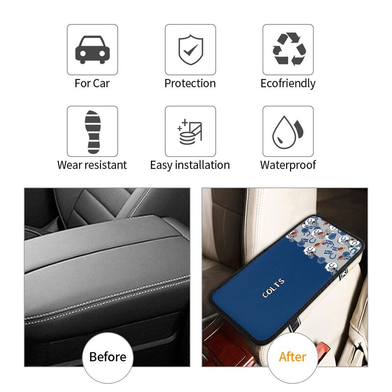 Indianapolis Colts print Car center console armrest pad car armrest protective cover