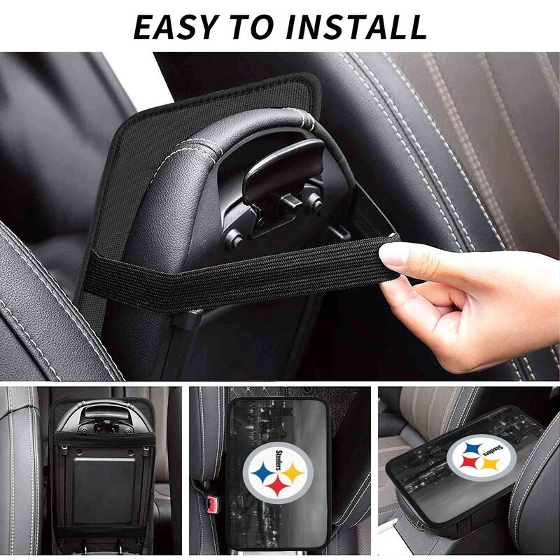 Car armrest box pad Pittsburgh Steelers Printed central armrest box pad protective pad