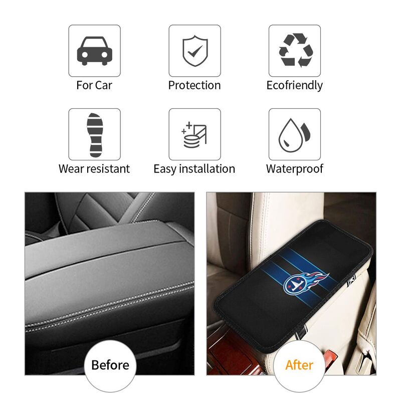 Car armrest box pad Tennessee Titans 4 Printed central armrest box pad protective pad