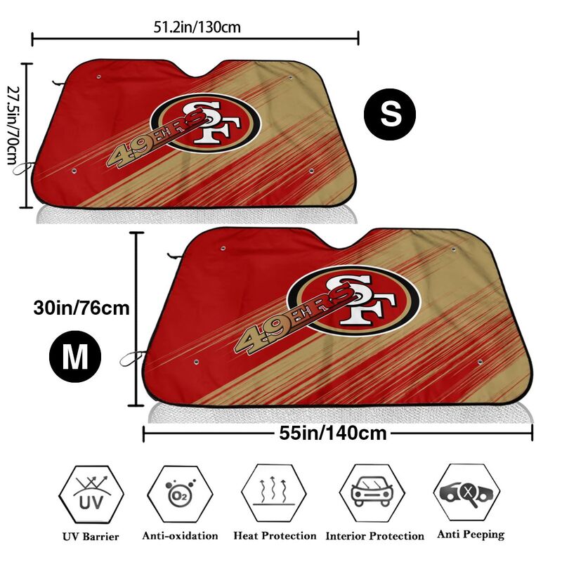 San Francisco 49ers Print car windshield sunshade panel car windshield sunshade cover multiple sizes