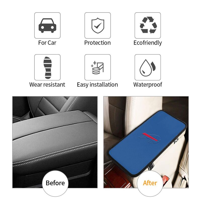 Car armrest box pad Buffalo Bills Printed central armrest box cushion protective pad