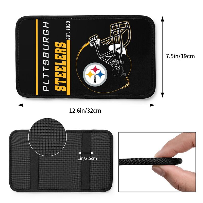 Pittsburgh Steelers Print car armrest box cushion armrest protective cover