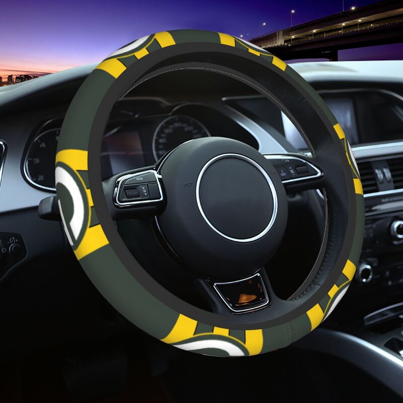 Green Bay Packers 3 Printed breathable elastic steering wheel cover anti slip cover