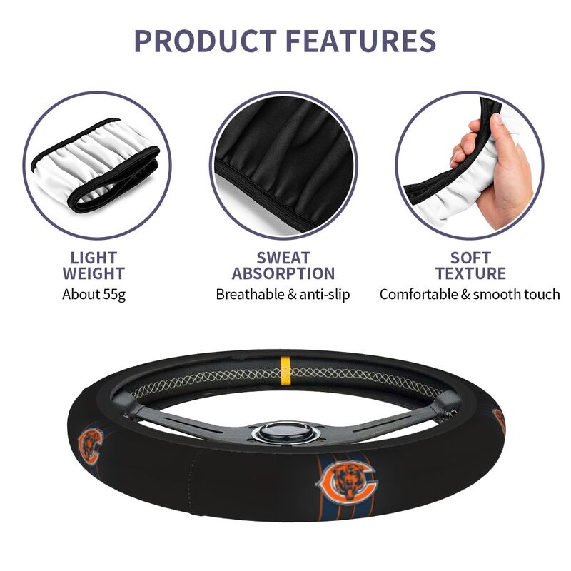 Chicago Bears 1 Printed car protective cover elastic steering wheel cover