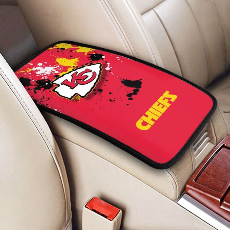 Car armrest box pad Kansas City Chiefs Printed central armrest box cushion protective pad