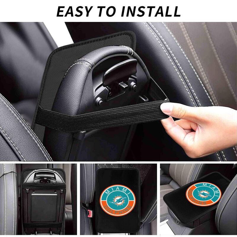Miami Dolphins print car armrest protective cover Car center console armrest pad