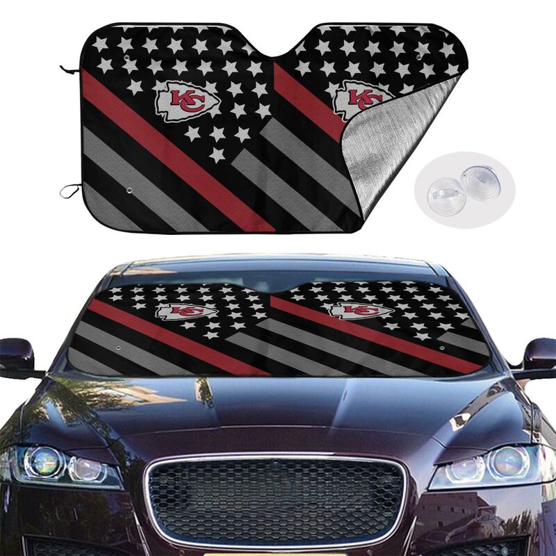 Kansas City Chiefs 3 Print Car windshield sunshades is suitable for front Car windshield sunshades