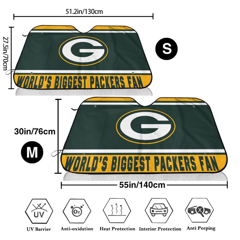 Green Bay Packers Printing is suitable for car front windshield sunshades Car windshield sunshades