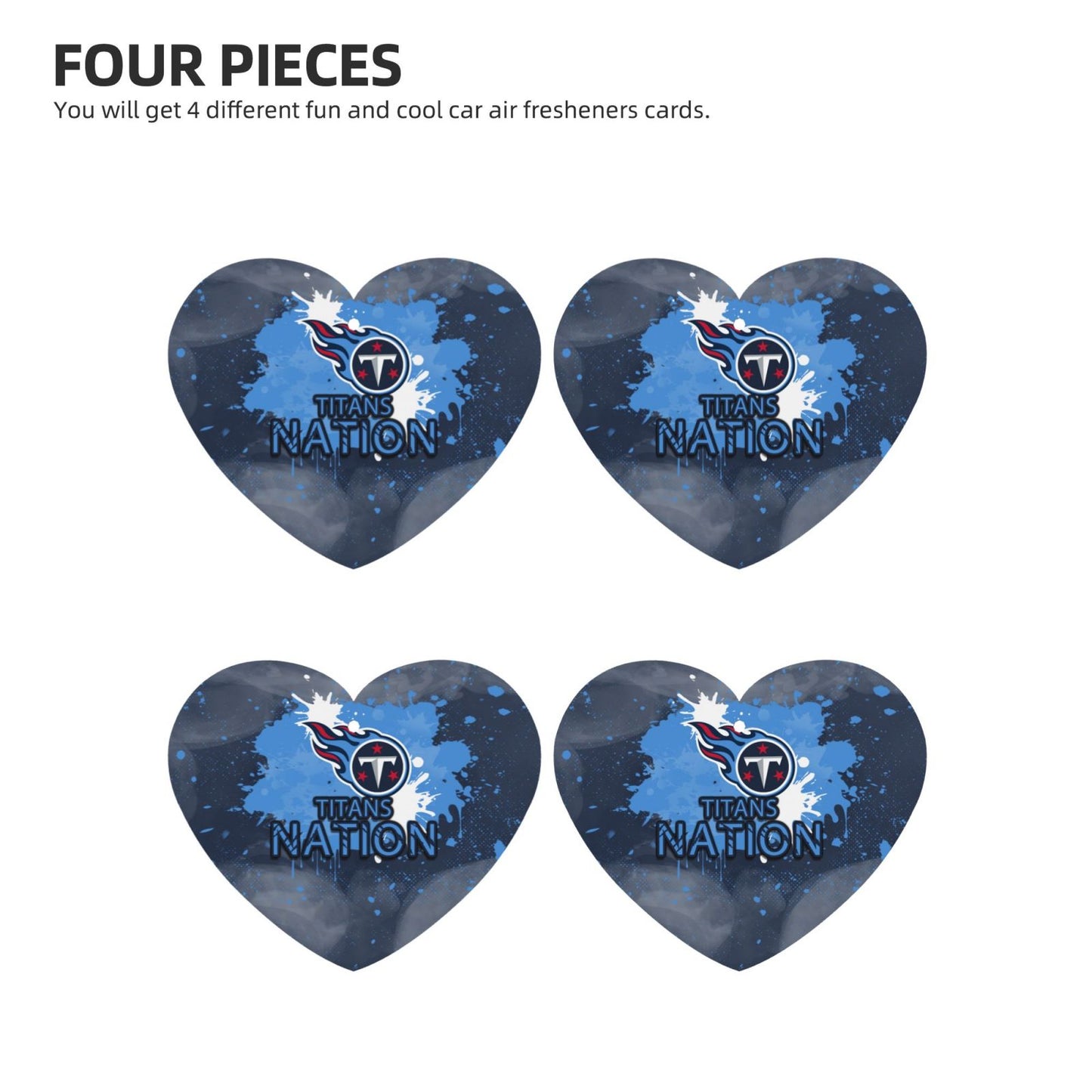 4-pcs Tennessee Titans Car Air Fresheners Cards Set car aromatherapy tablets