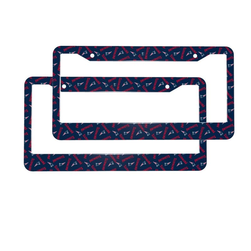 New England Patriots Print front rear license plate holder circular hole license plate holder (one pair)
