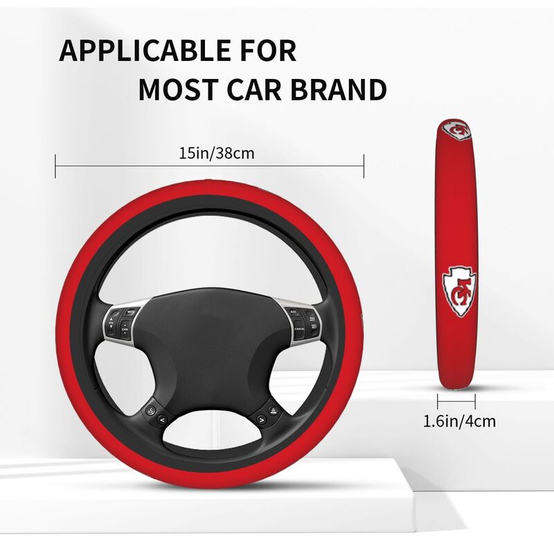 Kansas City Chiefs 1 Printed breathable elastic steering wheel anti slip cover