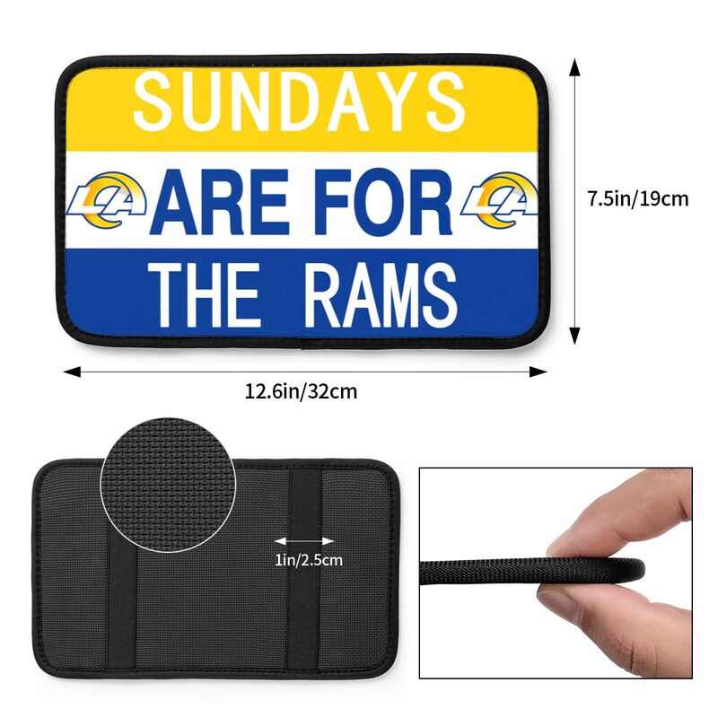 Los Angeles Rams Personalized printed car armrest cover Car handrail box cushion