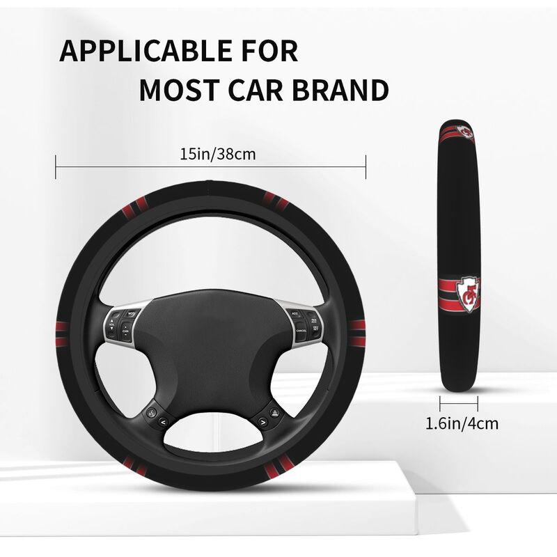 Kansas City Chiefs 2 Printed elastic steering wheel cover anti slip breathable