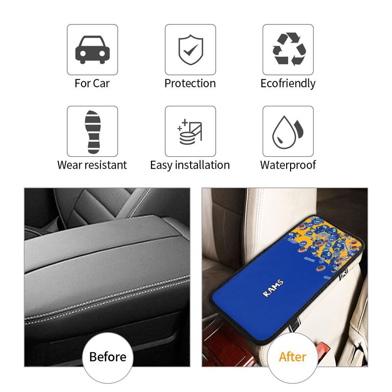 Los Angeles Rams print Car center console armrest pad car armrest protective cover