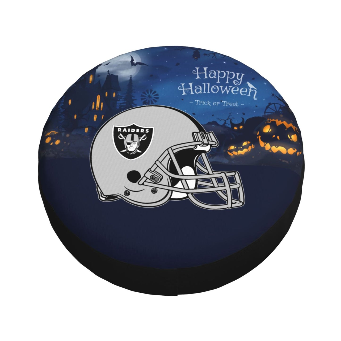 Las Vegas Raiders printed car tire cover Happy Halloween printed tire dust cover