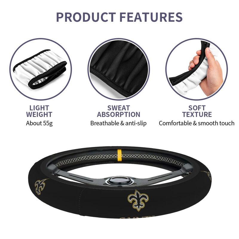 New Orleans Saints Printed elastic steering wheel cover car steering wheel protective cover