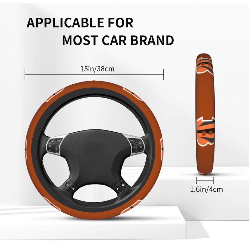 Cincinnati Bengals 1 Printed breathable elastic steering wheel anti slip cover