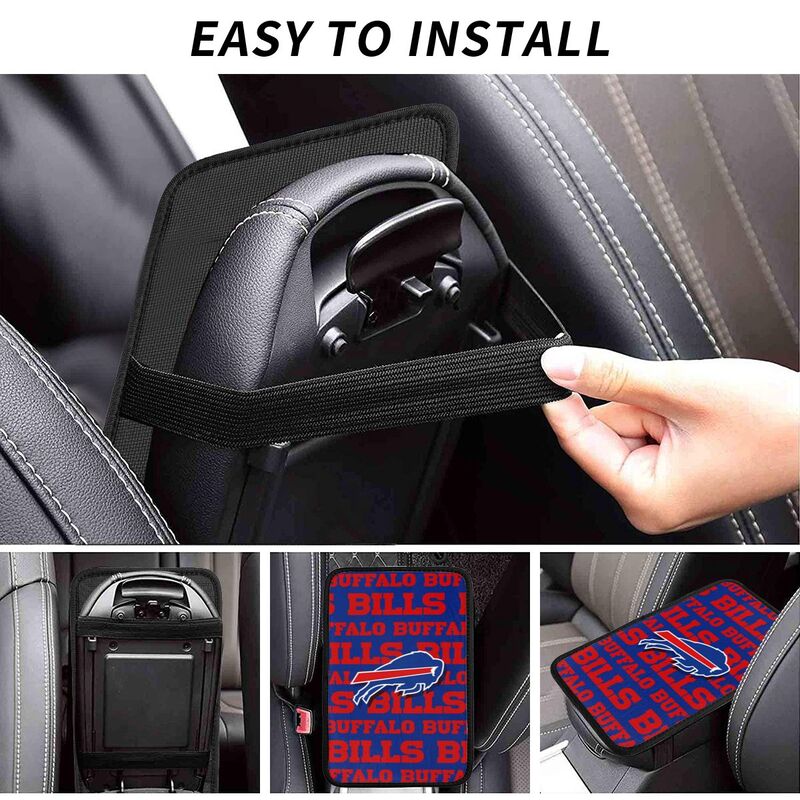 Car armrest box pad Buffalo Bills 1 Printed central armrest box pad protective pad