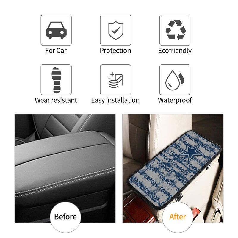 Dallas Cowboys print Car armrest box protective cover car center console armrest pad