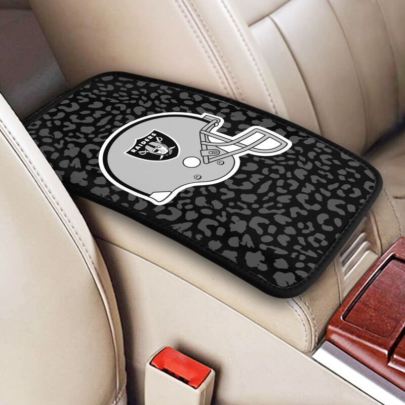 Las Vegas Raiders print Car handrail box cushion Personalized car armrest cover
