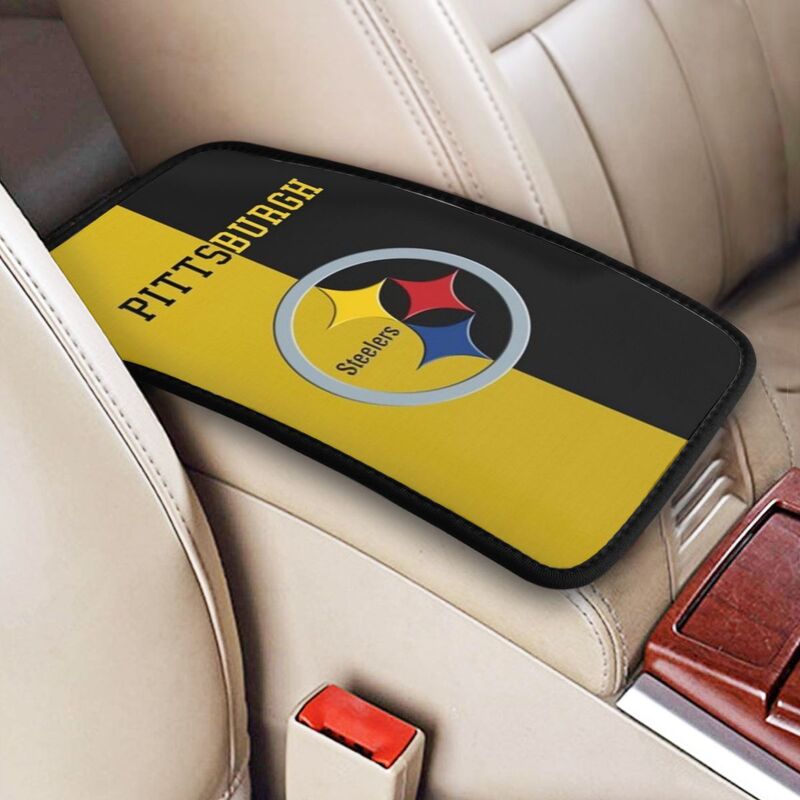 Car armrest box pad Pittsburgh Steelers 3 Printed central armrest box cushion protective pad