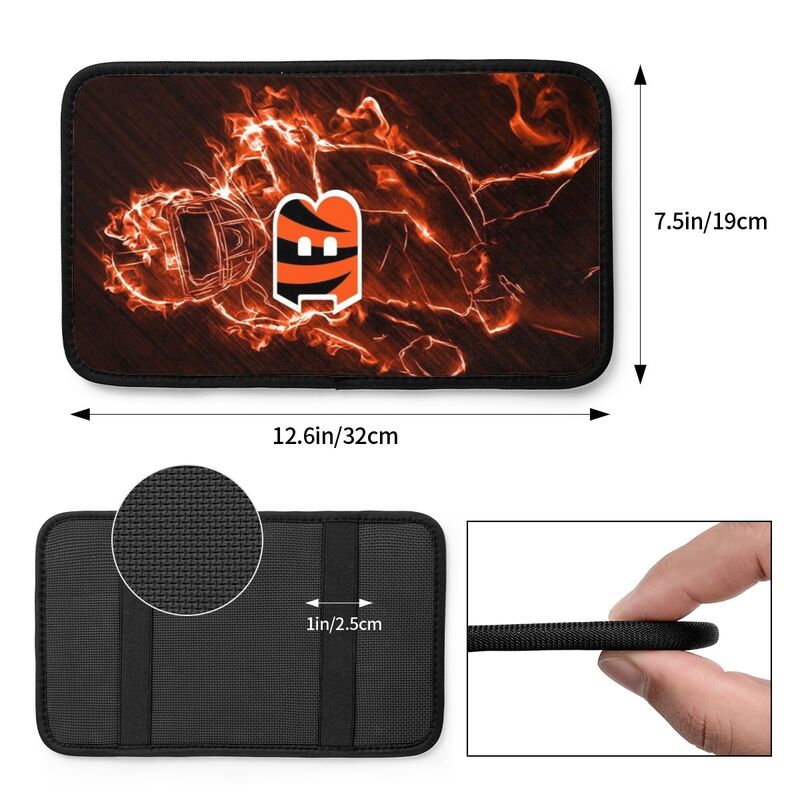 Car armrest box pad Cincinnati Bengals3 Printed central armrest box pad anti slip pad
