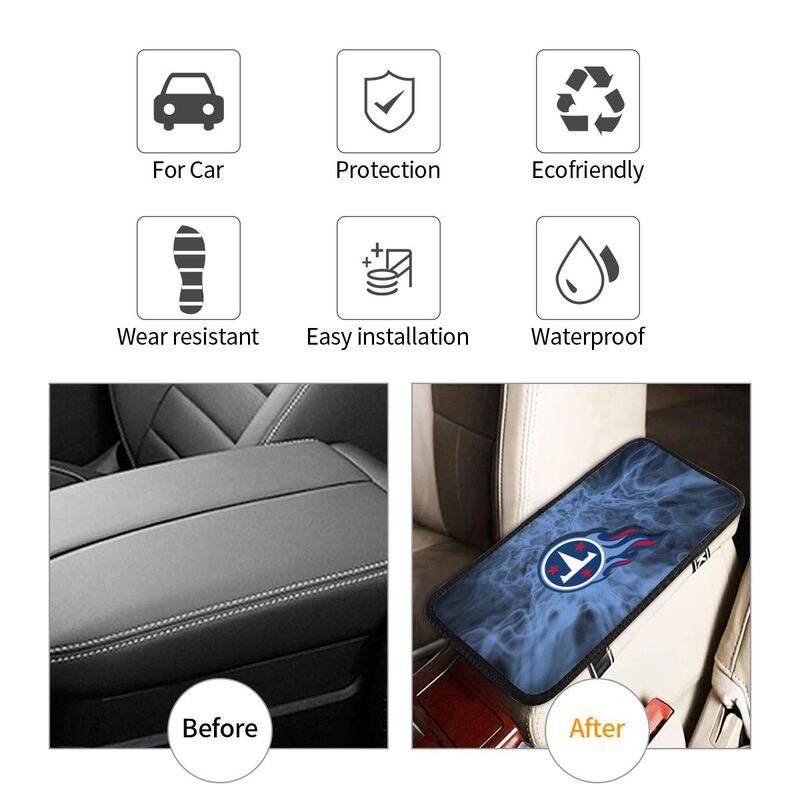 Tennessee Titans1 Printed car center armrest box pad anti slip pad