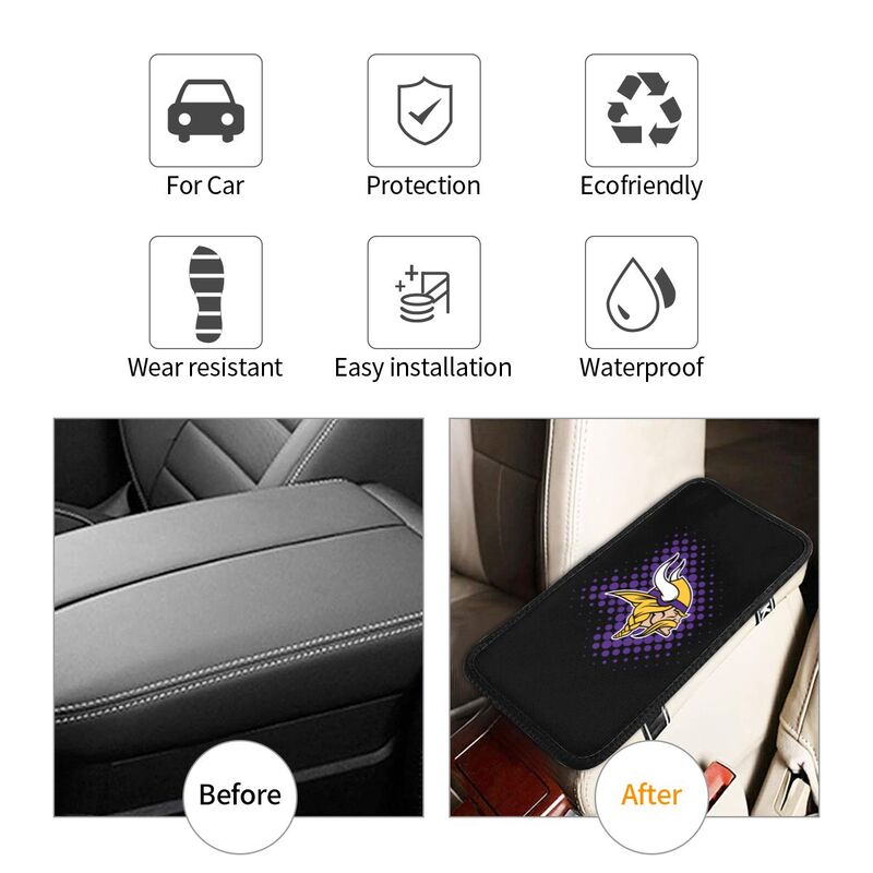Minnesota Vikings Printed car armrest box cushion armrest protective cover