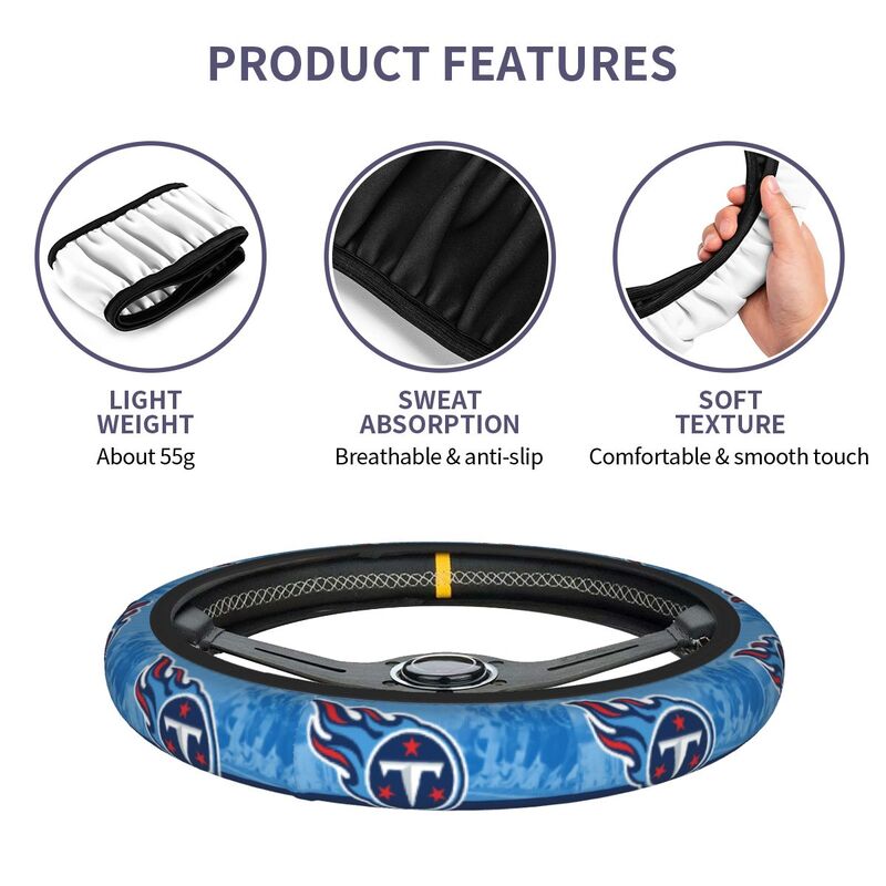 Tennessee Titans Printed elastic steering wheel cover car steering wheel protective cover