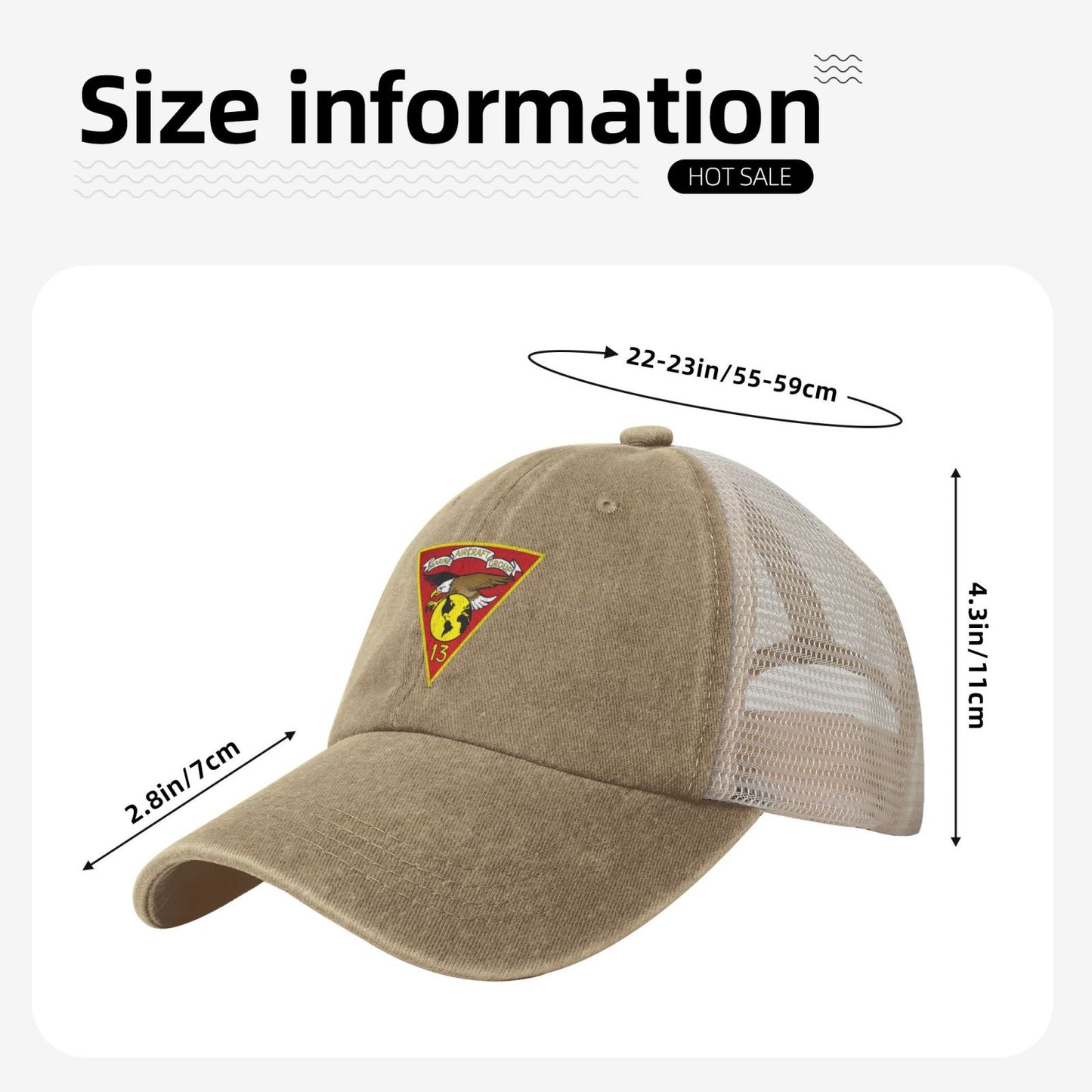 MAG-13 Insignia Printed unisex baseball cap adjustable grid baseball cap veteran gift