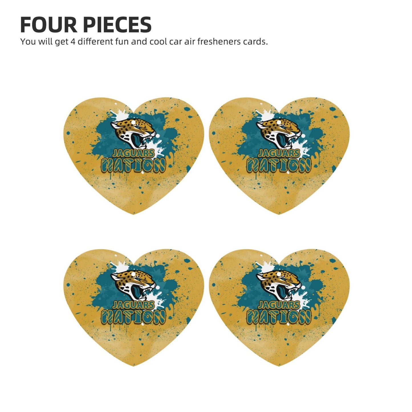 4-pcs Jacksonville Jaguars Car Air Fresheners Cards Set car aromatherapy tablets