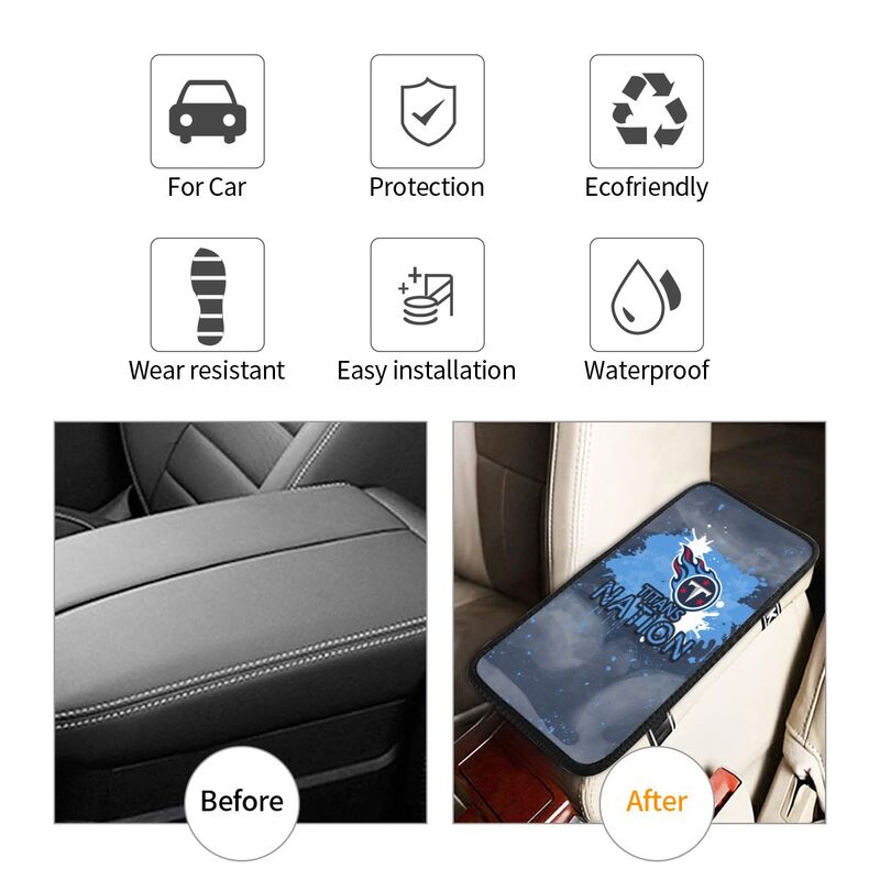 Tennessee Titans print car center console armrest pad Car armrest box protective cover