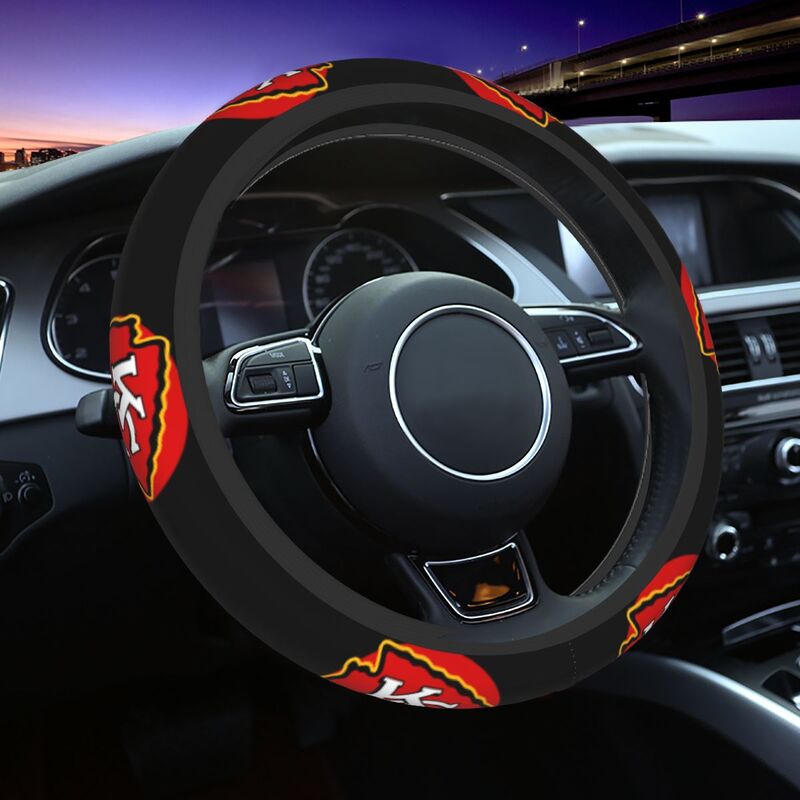 Kansas City Chiefs 1 Printed elastic steering wheel cover anti slip breathable